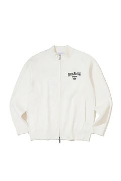【26AW】 FRACTUR MONOGRAM KNIT JACKET / ブランドロゴ&レターグラフィック刺繍 フルジップニットジャケット (ホワイト)