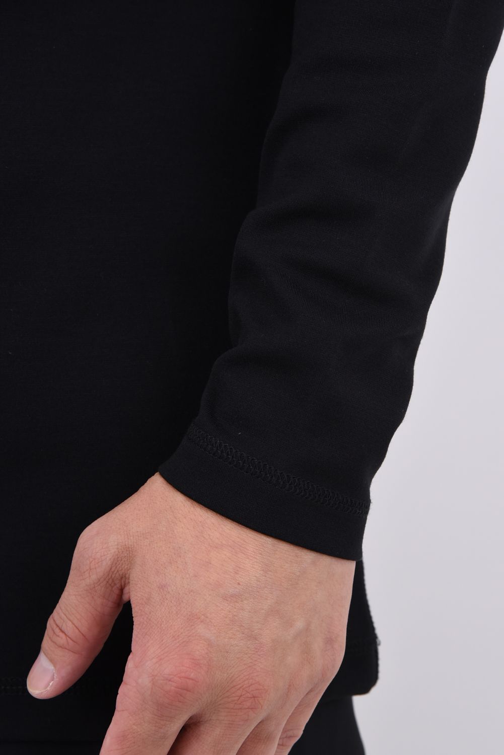 【26AW】 WARM STRETCH PONTE MOCK NECK SHIRT / ポンチ素材 WAVEライン 長袖モックネックTシャツ (ブラック)