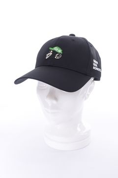 【26SS】 CAP / モンキー刺繍ワッペン ベースボールキャップ (ブラック)
