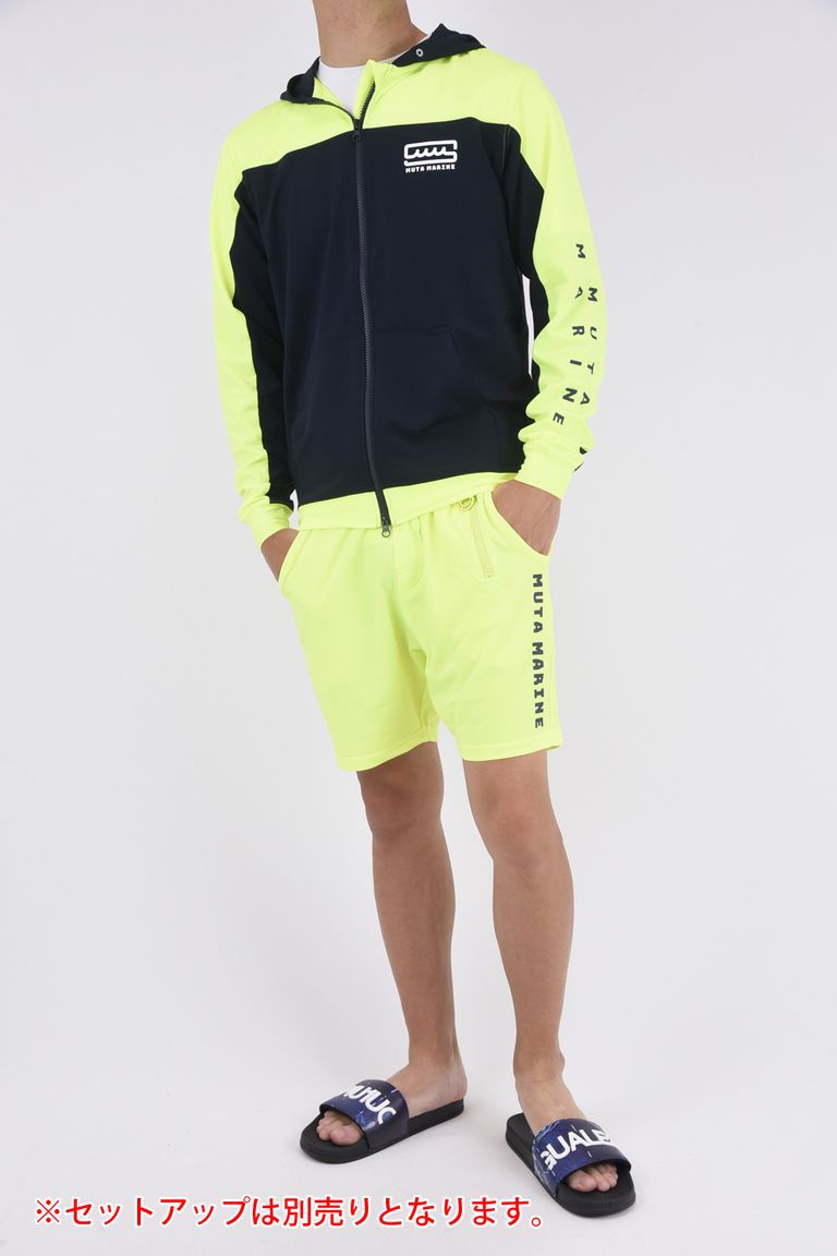 muta - PANEL RUSH HOODIE / 配色 ラッシュパーカー (イエロー 