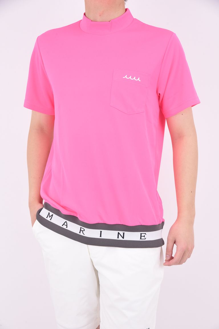 muta - RIB MOCK NECK / ヘムリブ モックネック シャツ ピンク 