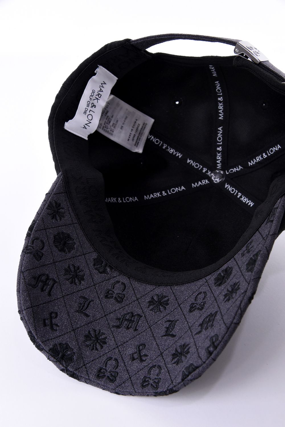 【26AW】 OBLIVION JACQUARD CAP / 3Dブランドロゴ モノグラムパターン刺繍 ベースボールキャップ (ブラック)