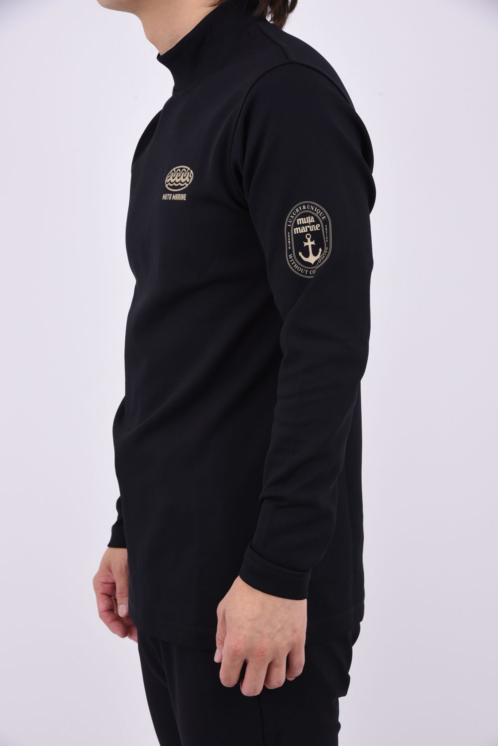 【26AW】 THERMOSOLAR MOCK NECK / ダンボールニット 発熱効果素材 長袖モックネックTシャツ (ブラック)