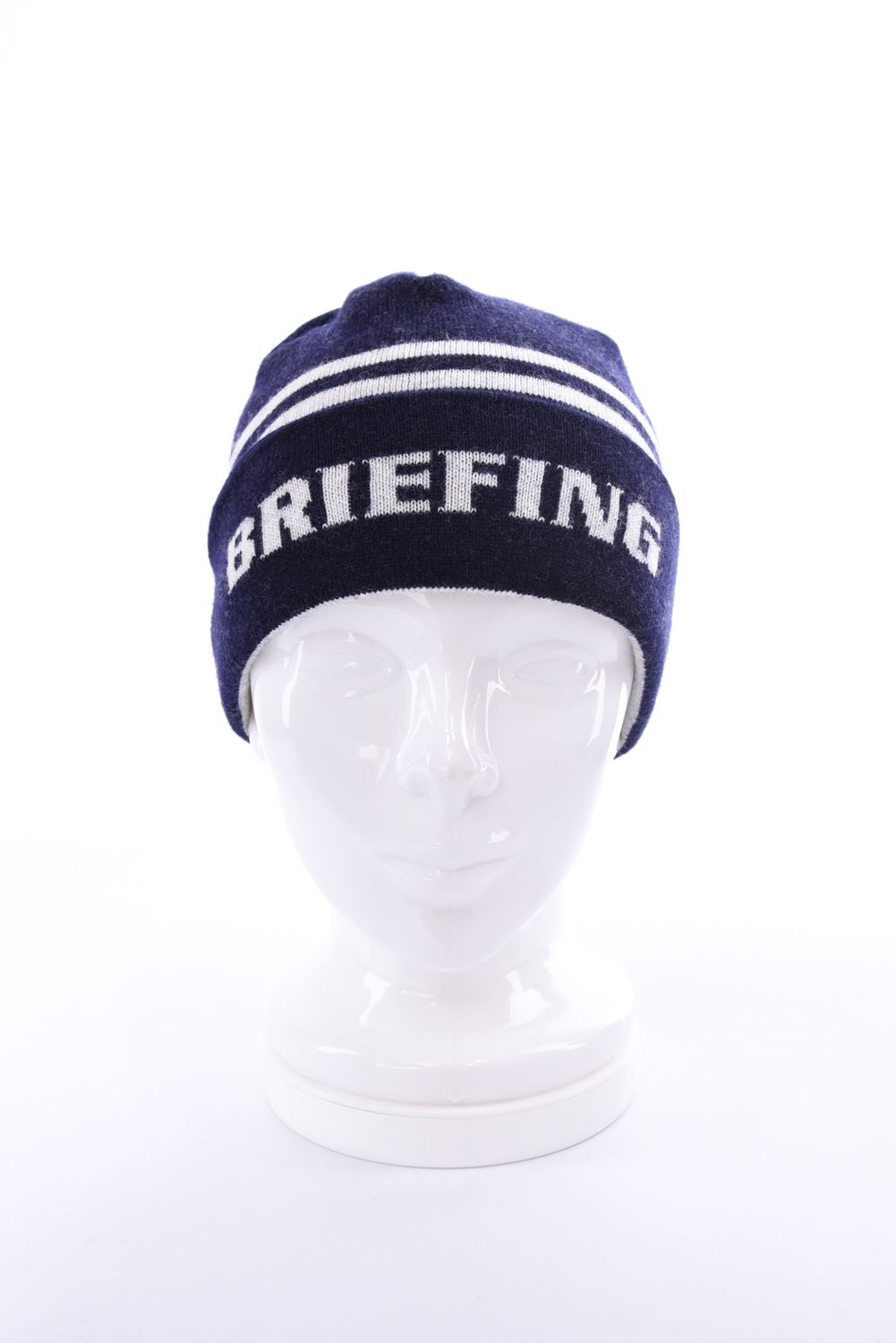 【26AW】 MEN’S WR WOOL KNIT DOUBLE LINE LOGO BEANIE / ブランドロゴ ダブルライン ニットビーニー (ネイビー)