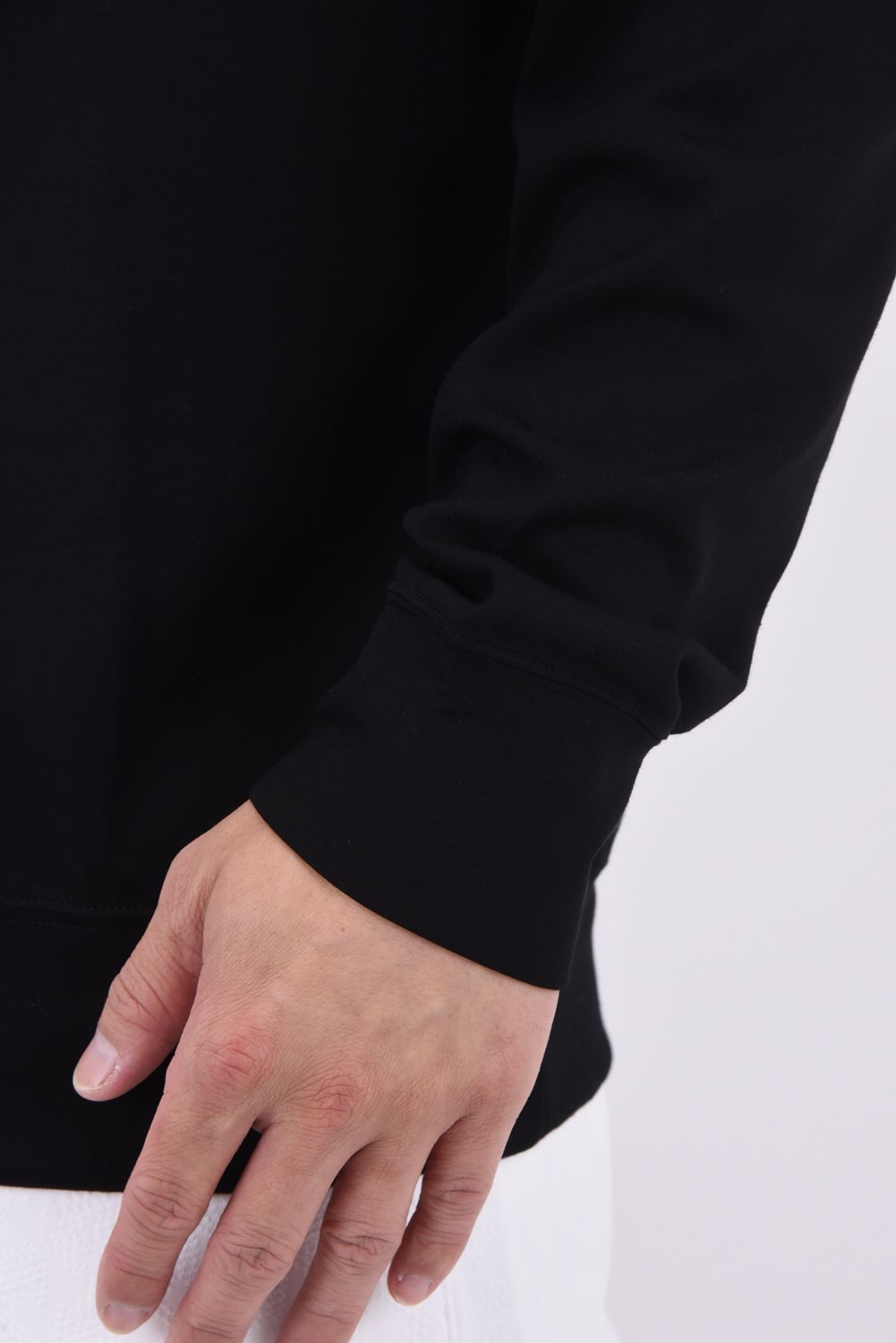 MENS HIGH NECK PULLOVER / ダンボールニット ロゴプリント ハイネックプルオーバー (ブラック)