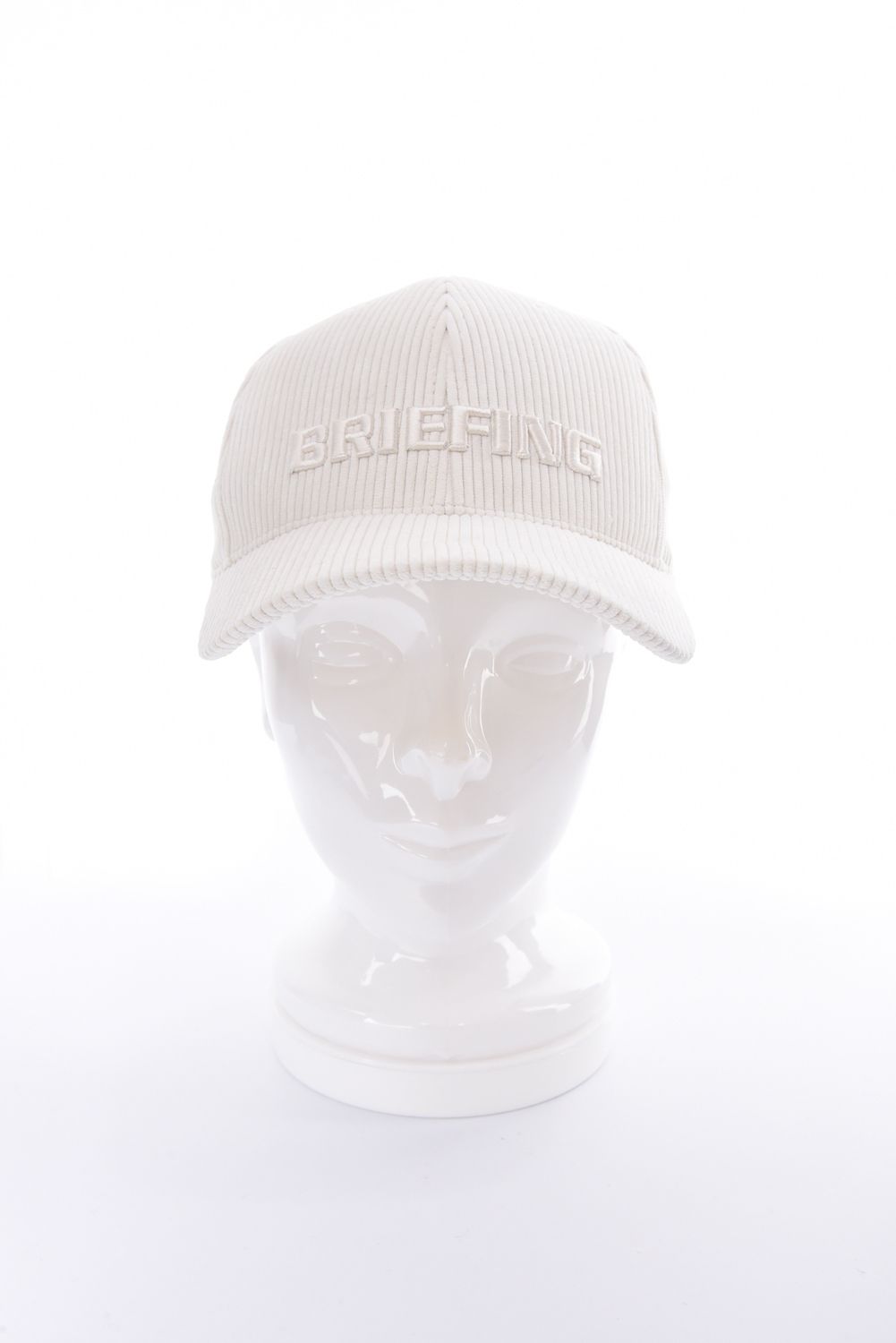 MEN'S CORDUROY CAP / ブランドロゴ刺繍 コーデュロイキャップ (アイボリー)