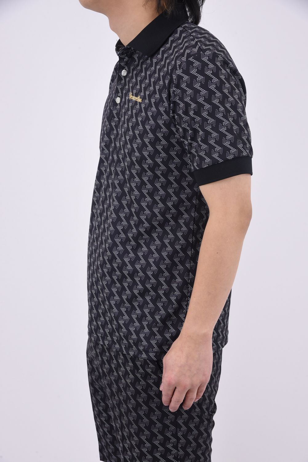 【25SS】 MENS GM PRINT POLO SHIRT / GMプリント ポロシャツ (ブラック)*