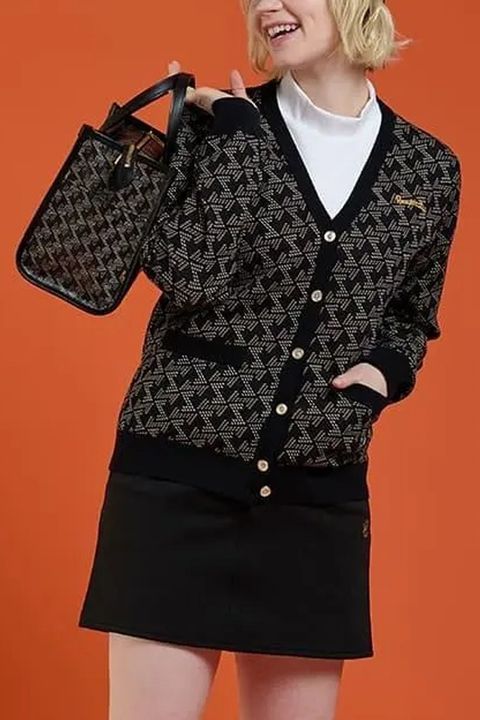 【25AW】【レディース】 GM JACQUARD KNIT CARDIGAN / GMジャガード ニットカーディガン (ブラック)*