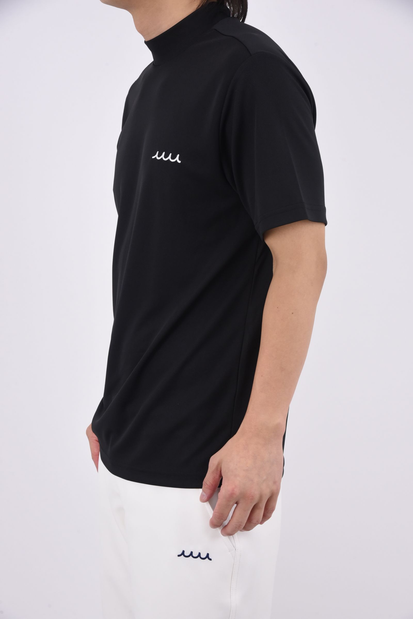【26SS】 MOCK NECK / バックプリント ベーシック モックネックTシャツ (ブラック)