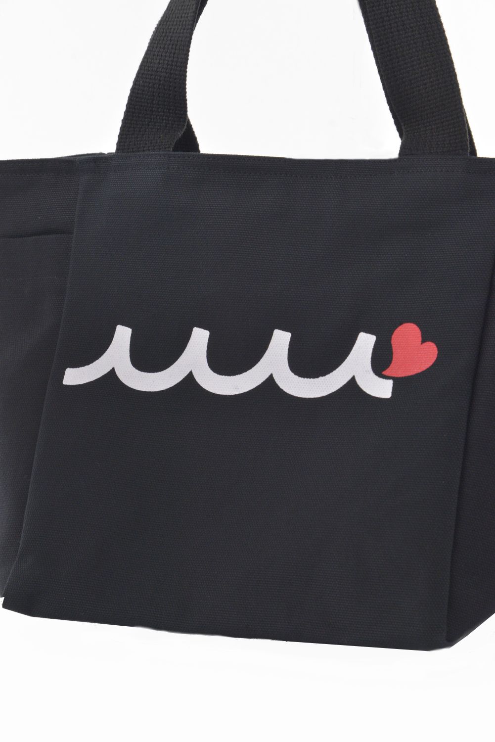 【26AW】 WAVE HEART ECO BAG / ウェーブハートロゴ コットンエコバッグ (ブラック)