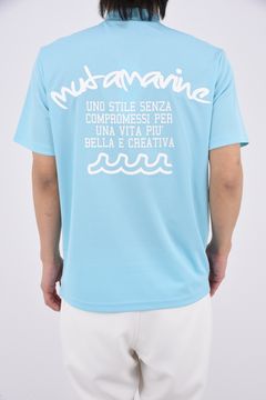 【26SS】 MOCK NECK / カノコ素材 バックプリント ベーシックモックネックTシャツ (ブルー)