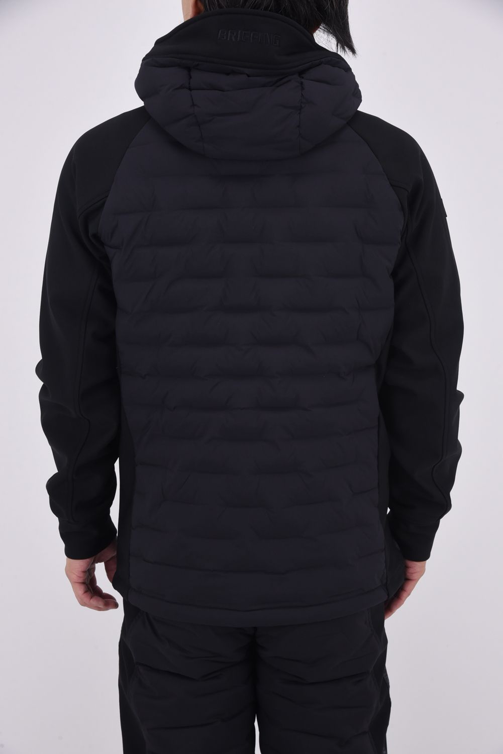 【25AW】 MEN'S HYBRID DOWN PARKA / ストレッチタフタ ダイヤモンドロゴ ハイブリッドダウンジップパーカー (ブラック)