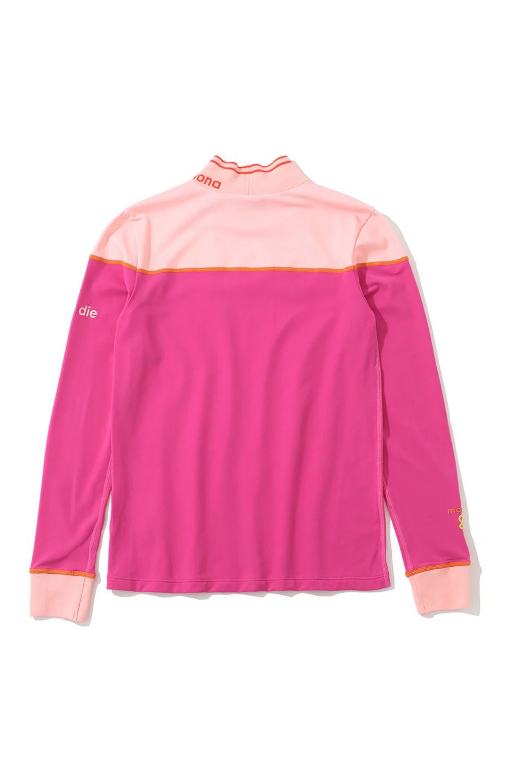 【2025AW】【レディース】 TRIBE FIT MOCK NECK / ツートーン ブランドロゴ ロングスリーブ モックネックインナー (ピンク)