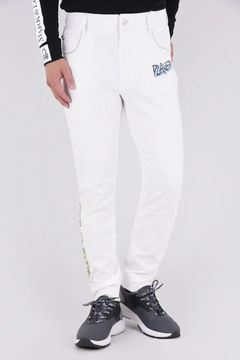 SLASH 4WAY STRETCH PANTS / ロゴ刺繍 5PKロングパンツ (ホワイト)