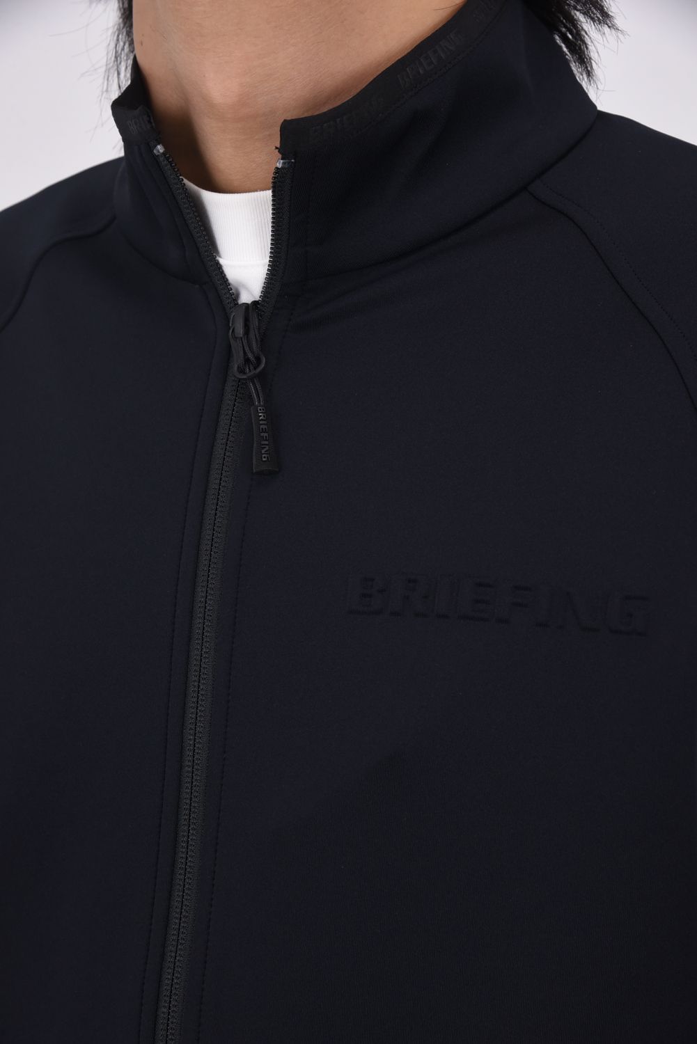 【25AW】 MEN'S 3D LOGO BLOUSON / 3Dロゴ ストレッチジャージ ジップアップブルゾン (ブラック)