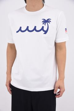 【26SS】 PALM WAVE STRETCH SHIRTS / ウェーブロゴ バックプリント Tシャツ (ホワイト)