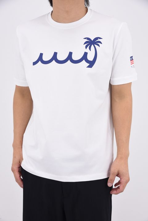 【26SS】 PALM WAVE STRETCH SHIRTS / ウェーブロゴ バックプリント Tシャツ (ホワイト)