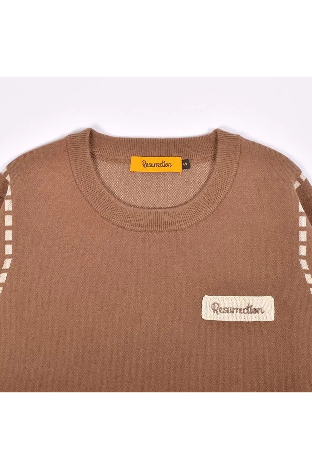 【26AW】【レディース】 STITCHING LINE KNIT / ステッチングライン クルーネックニット (ブラウン)*