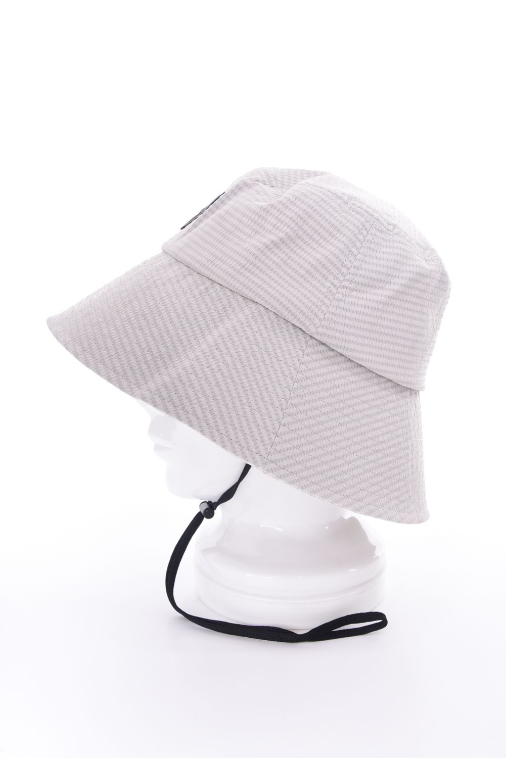 【26SS】【レディース】 WOMEN'S SEERSUCKER CORD STRAP WIDE HAT / シアサッカー コードストラップ付き バケットハット (ベージュ)