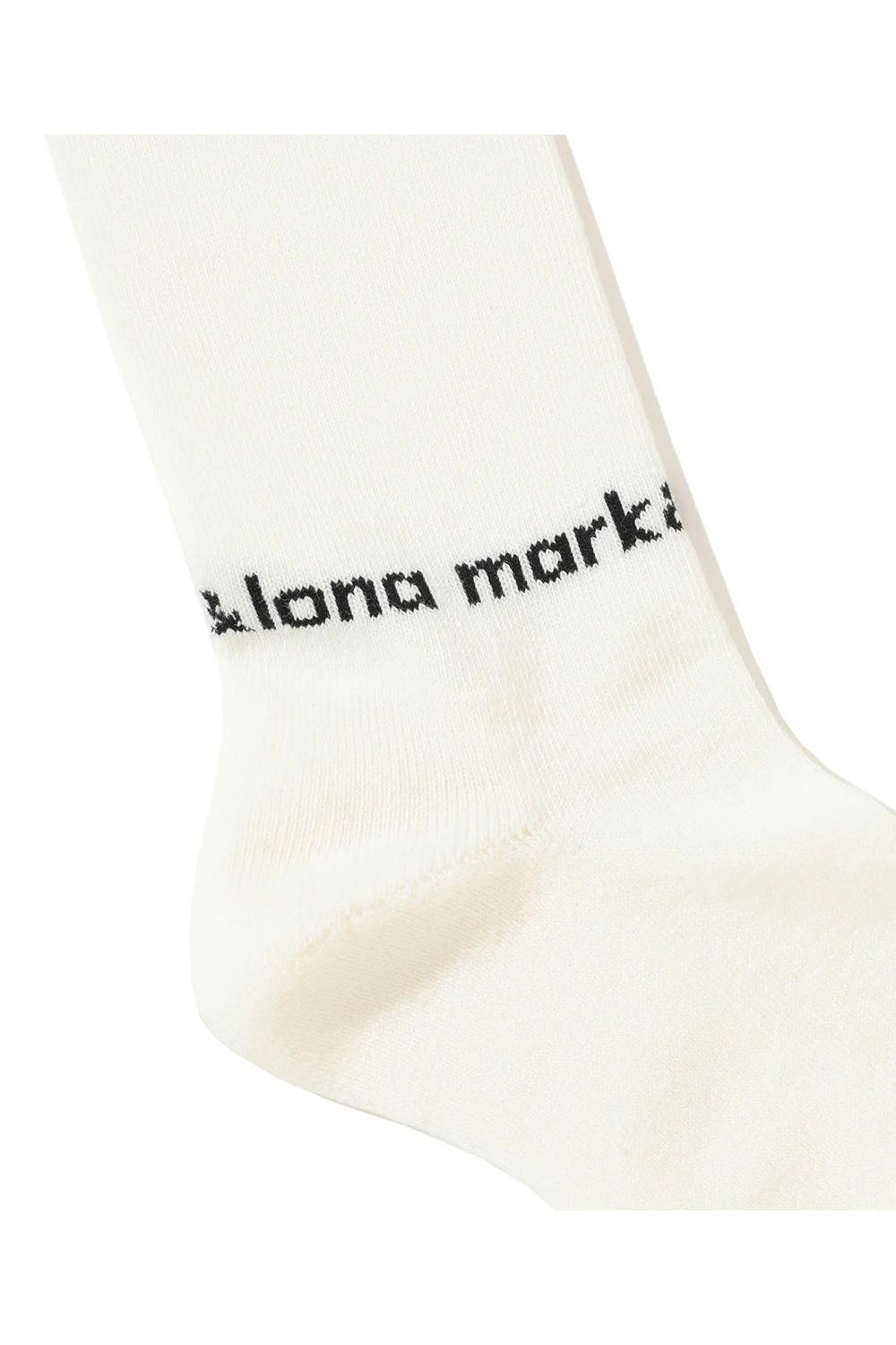 【レディース】 BUENA HIGH SOCKS / ロゴジャカード メタリック刺繍 ハイソックス (ホワイト)