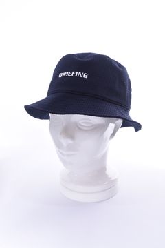 SEERSUCKER HAT / 刺繍ロゴ  シアサッカー バケットハット ネイビー