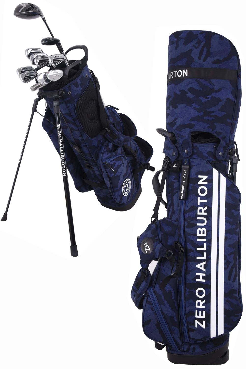 ZERO HALLIBURTON - 【1000Dコーデュラナイロン】Stand Bag ZHG-CB1 / スタンドタイプ キャディバッグ  ネイビーカモ | GOSSIP GOLF