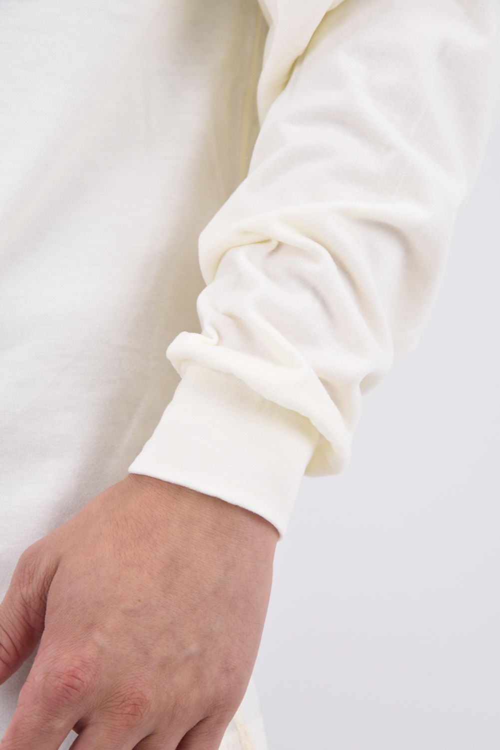 Honu Mockneck L/S (EXCELLENCE) / バックロゴ プリント ロングスリーブ モックネックシャツ (ホワイト)