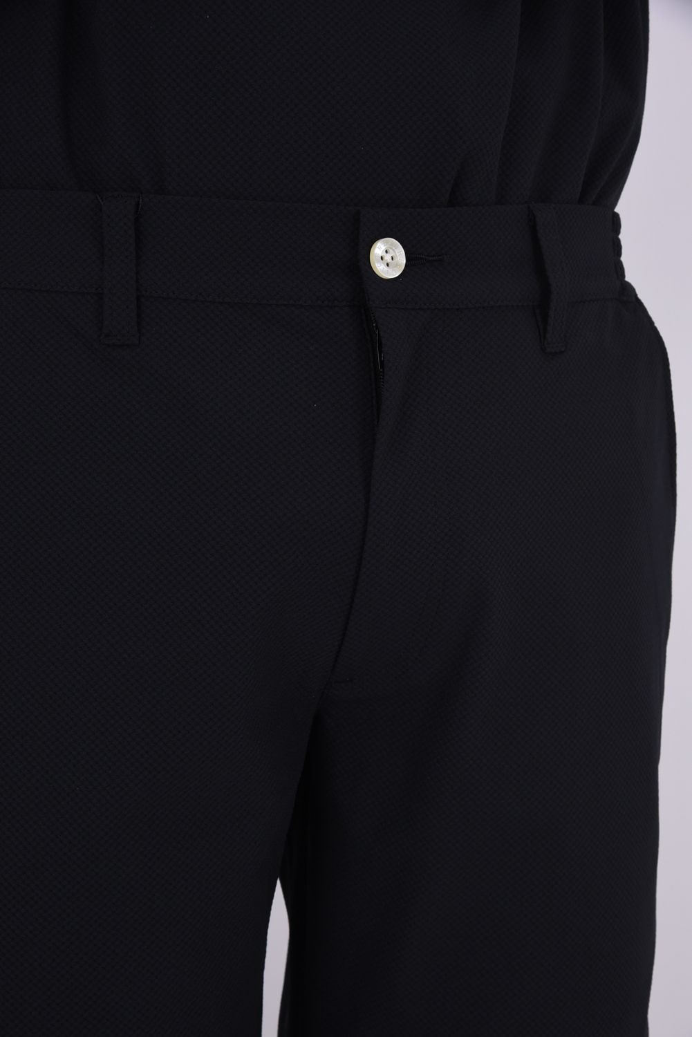 【26AW】 MENS DETACHABLE PANTS / ワッフル生地 ヘムデタッチャブル 2WAYパンツ (ブラック)*