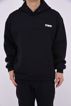 【26AW】 CARDBOARD MATERIAL HOODIE / ダンボールニット サイドジップ プルオーバーフーディー (ブラック)
