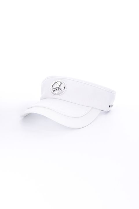 【2026SS 木村拓哉さん着用 VOL.1】 GAUGE CAMO LEATHER TRIM VISOR / カモフラージュパターン 異素材切り替え メタルプレート サンバイザー (ホワイト)