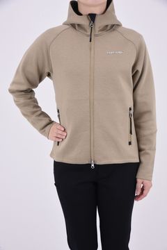 【レディース】【秋冬仕様】 WOMENS WARM 3D LOGO PARKA / エンボスロゴ ダンボールニット ウォーム ジップアップパーカー (ベージュ)