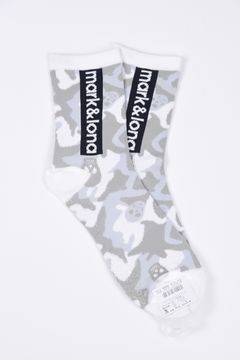 【2026SS 木村拓哉さん着用 VOL.1】 GAUGE CAMO ESSENTIAL CREW SOCKS / オリジナルカモジャカード ボックスロゴ クルーソックス (ホワイト)