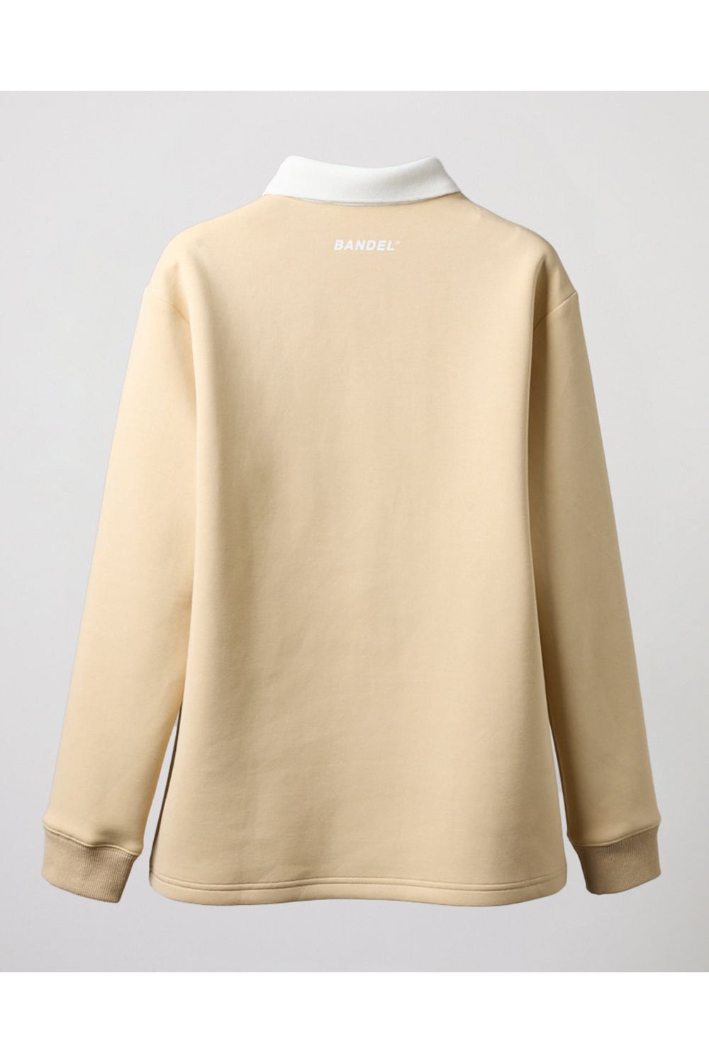 【レディース】 COLOR BLOCK L/S RUGBY POLO / フロントロゴ バイカラー ロングスリーブ ラグビーポロシャツ (ベージュ/ホワイト)
