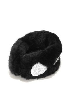 SVASTIKA FUR EARMUFFS / フェイクファー サークルスカル 2WAYイヤーマフ (ブラック)
