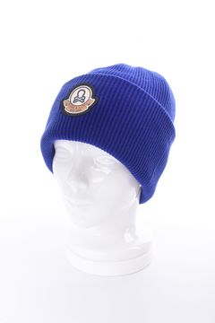 EVER WHOLE GARMENT MERINO BEANIE / ブランクスカルワッペン カラビナ付き ワッチキャップ (ブルー)