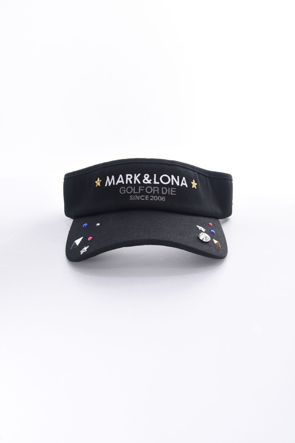 ML STONE CROWN SUN VISOR / ブランドロゴ刺繍 ストーン サンバイザー (ブラック)