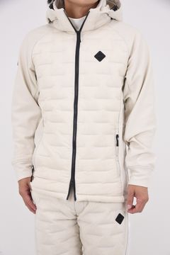 【25AW】 MEN'S HYBRID DOWN PARKA / ストレッチタフタ ダイヤモンドロゴ ハイブリッドダウンジップパーカー (ベージュ)
