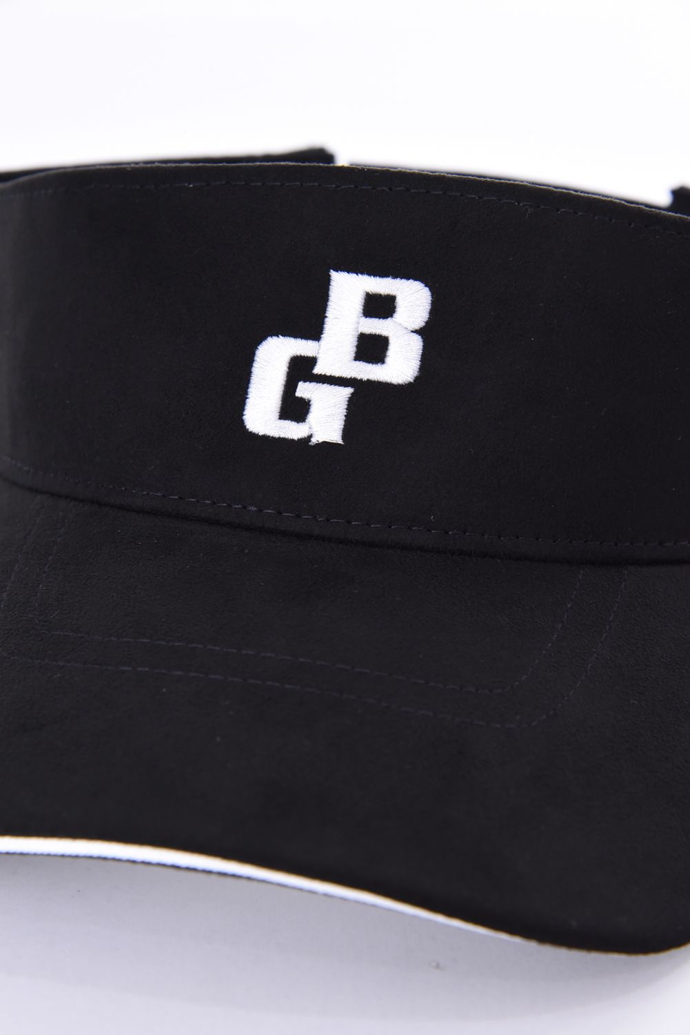 【26AW】 MEN’S SUEDE SMALL BG LOGO VISOR / スウェード素材 スモールBGロゴ サンバイザー (ブラック)