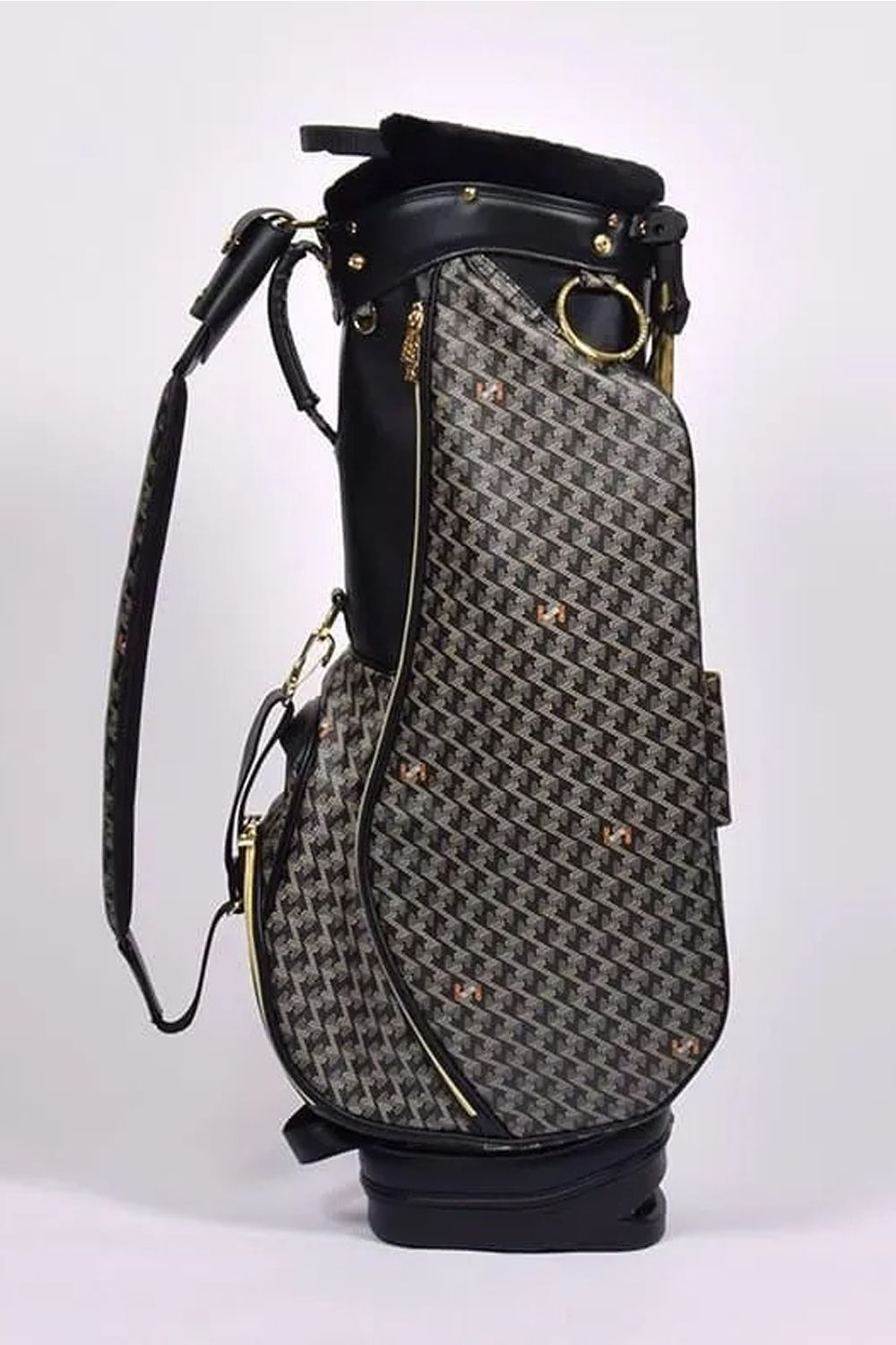 【26SS】【銀行振込・代金引換不可】【返品・交換不可】 PAVO (パーヴォー) / ブランドオリジナルテキスタイル スタンドキャディバッグ (ダークブラック)*