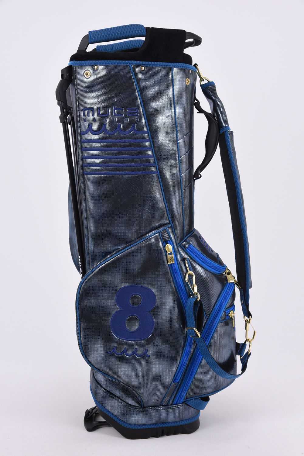 【26AW】 METALLIC CADDY BAG & HEAD COVER / メタリック 14分割 スタンドタイプ キャディバッグ&ヘッドカバーセット (ブルー)
