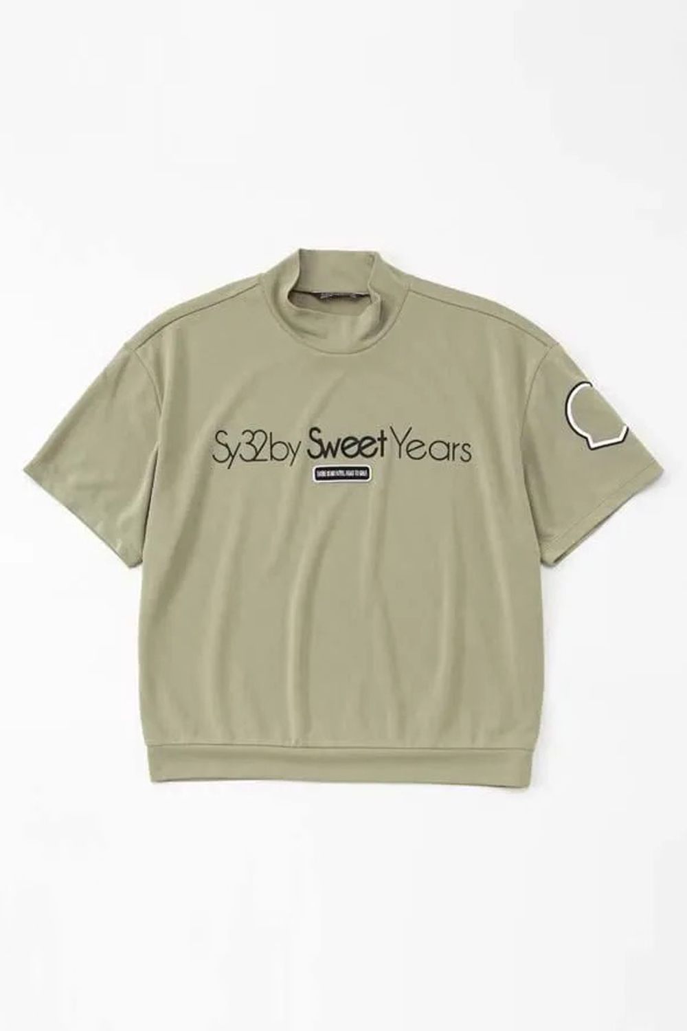 【26SS】【レディース】 H/S MOCK SHIRTS / ブランドロゴ ドルマンスリーブ モックネックTシャツ (ベージュ)*
