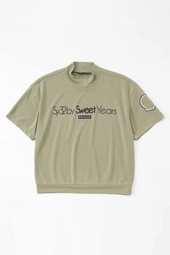 【26SS】【レディース】 H/S MOCK SHIRTS / ブランドロゴ ドルマンスリーブ モックネックTシャツ (ベージュ)*