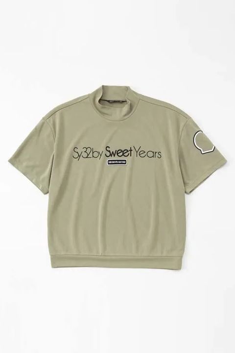 【26SS】【レディース】 H/S MOCK SHIRTS / ブランドロゴ ドルマンスリーブ モックネックTシャツ (ベージュ)*