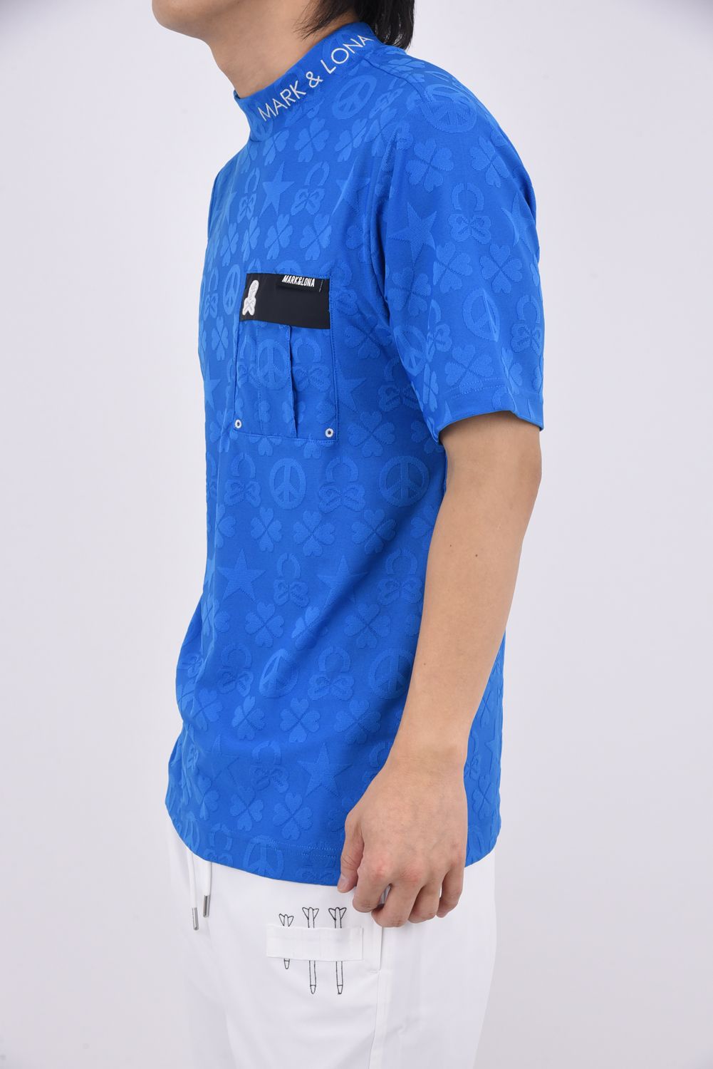 【26SS】 IMPERIAL JACQUARD MOCK TEE / モノグラムパターンジャカード パッチポケット モックネックTシャツ (ブルー)