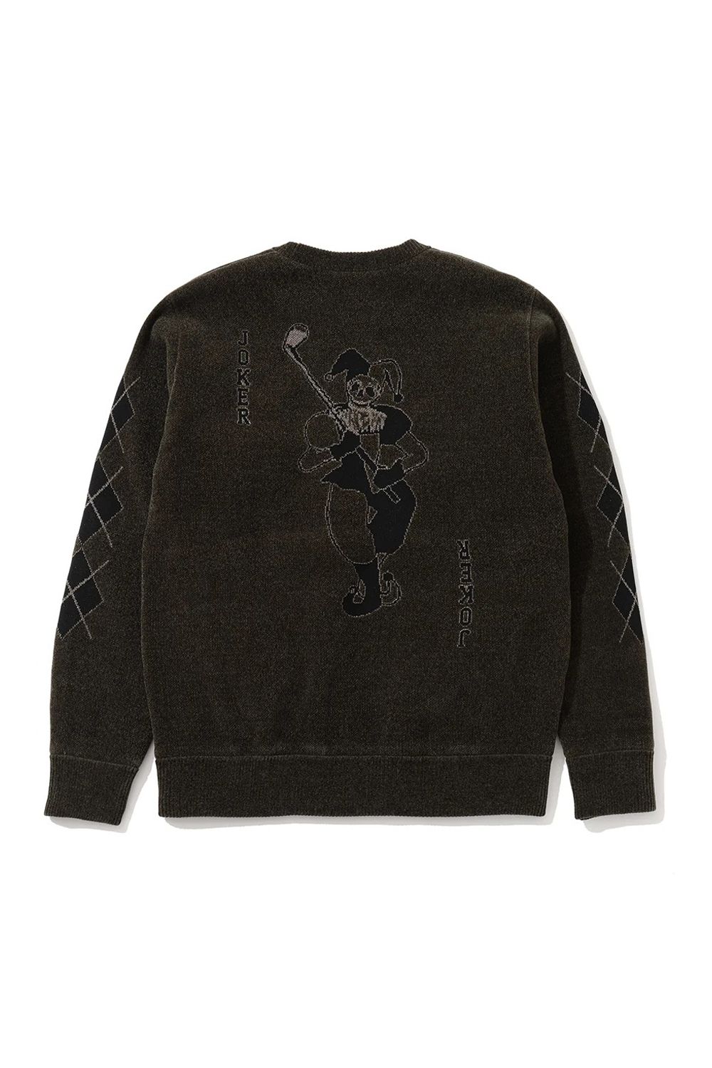 【26AW】 ACE CLUB CHENILLE KNIT / トランプモチーフ モールヤーン クルーネックニット (カーキ)