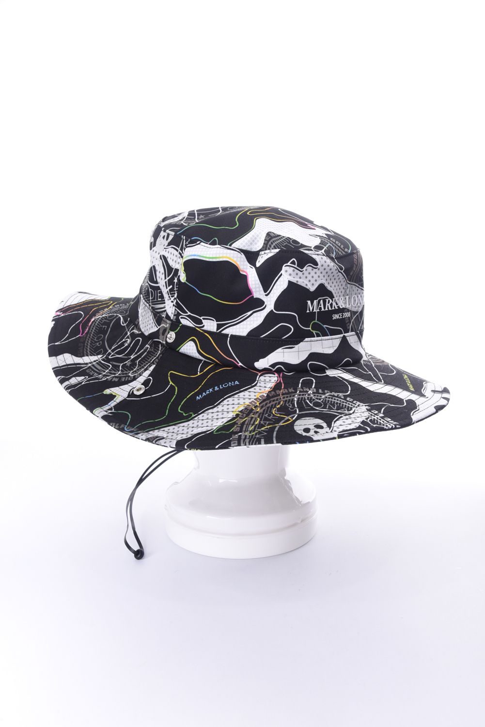 【26SS】 AXON CAMO FIELD HAT / ポリエステルツイル カモフラージュプリント サファリハット (ブラック)