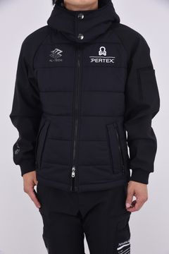 【2025AW】 PRIMAL AIR HYBRID JACKET / PERTEX®ナイロン リフレクタープリント ハイブリッドパファージャケット (ブラック）