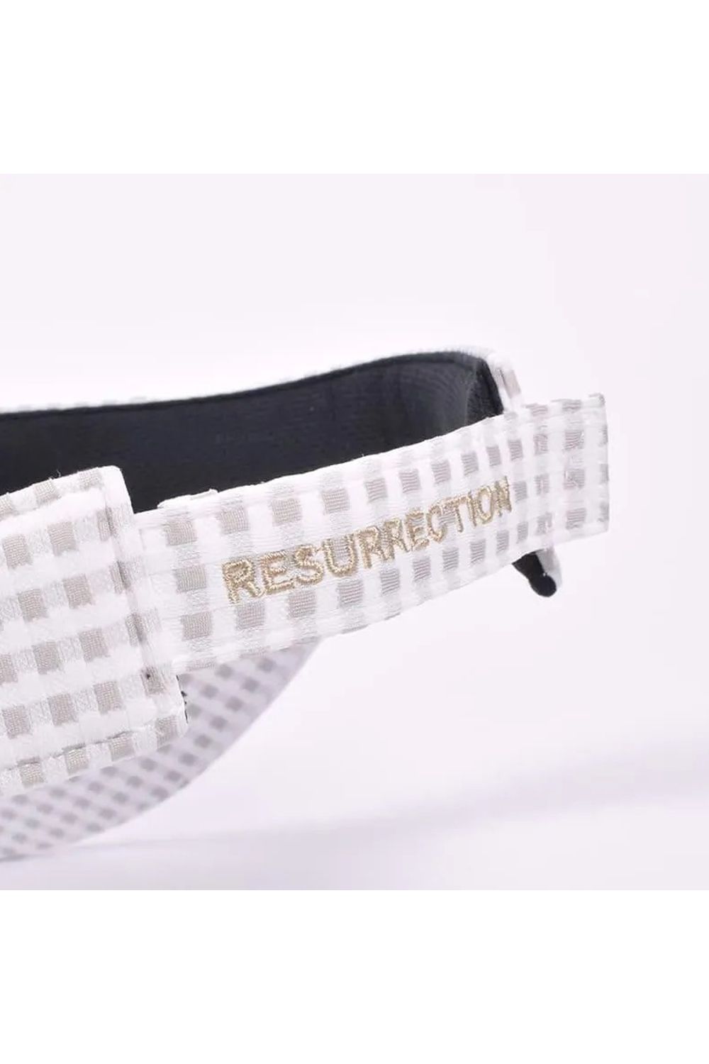 【26SS】【レディース】 WIDE BRIM SUN VISOR / ワイドブリム ギンガムチェック サンバイザー (シュシュ付き) (グレーベージュ)