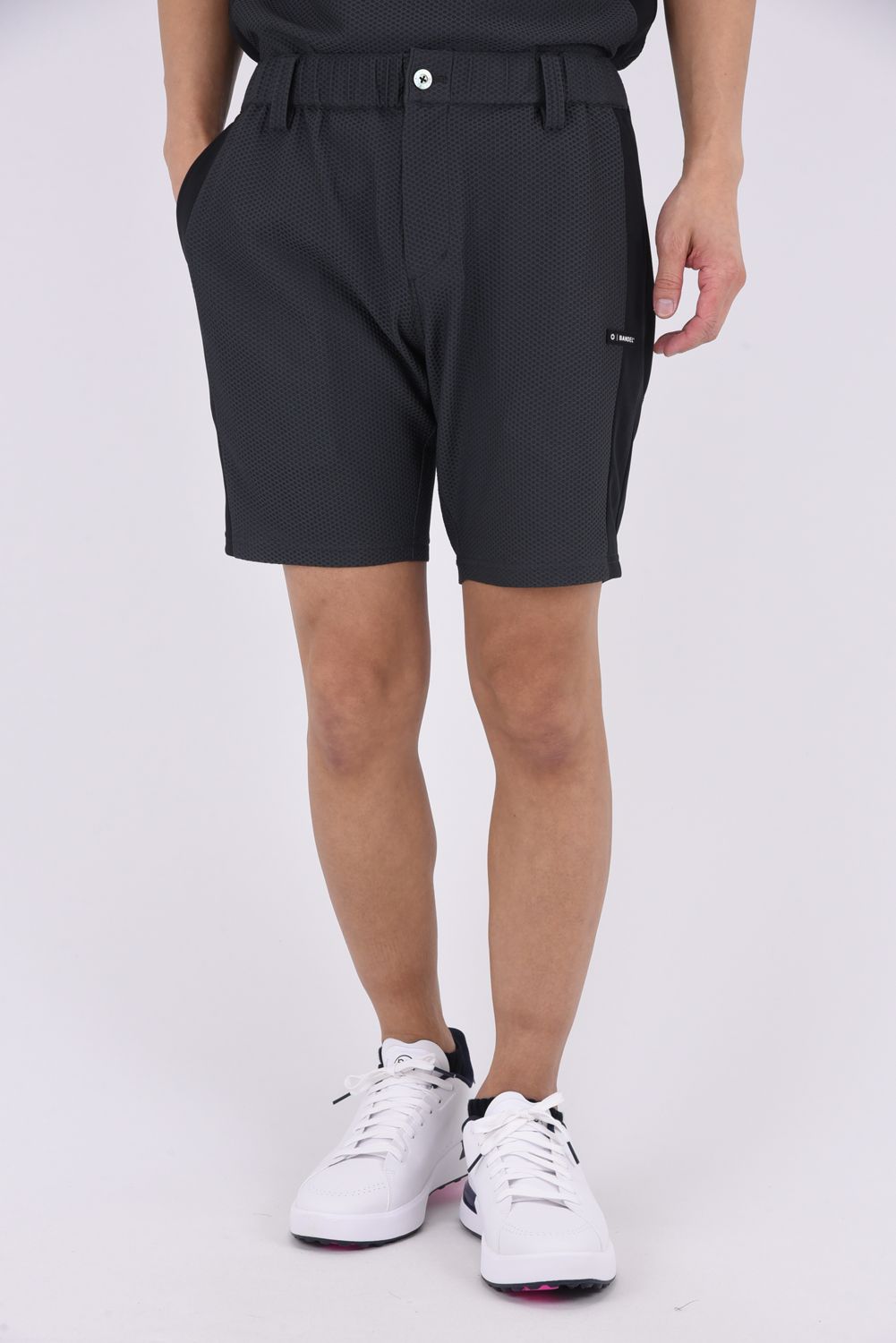 【26SS】 DRY WAFFLE SWITCH HALF PANTS / ドライワッフル サイド切り替え ショートパンツ (チャコールグレー)