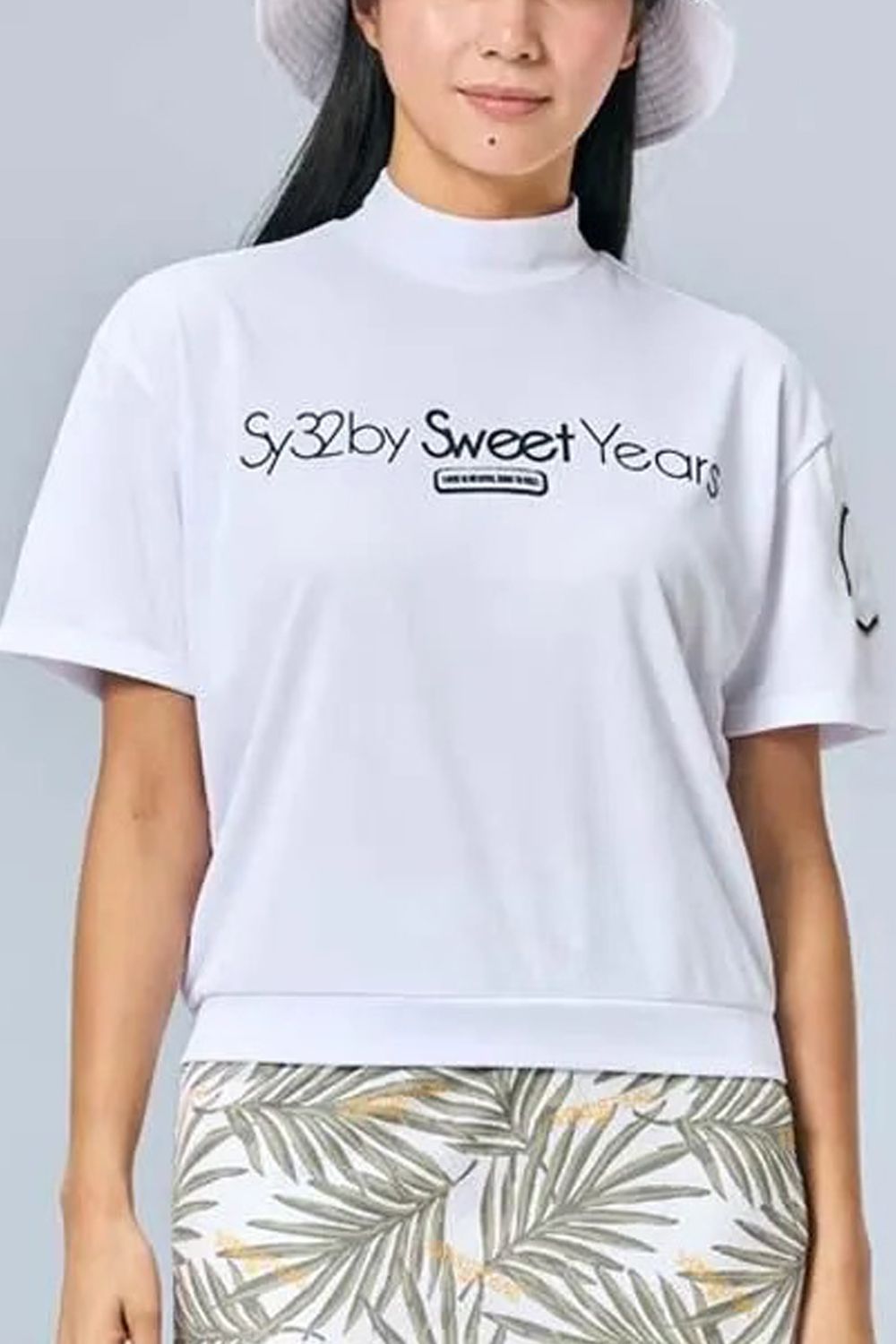 【26SS】【レディース】 H/S MOCK SHIRTS / ブランドロゴ ドルマンスリーブ モックネックTシャツ (ホワイト)*